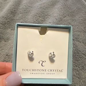 Flip side pearl crystal earrings